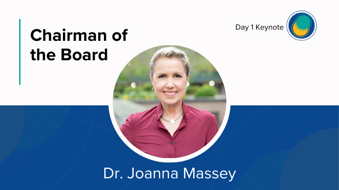 Journey 2025 Day 1 Keynote Speaker Dr. Joanna Massey, Chairman of the Board.